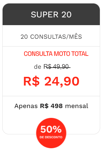 Imagem do plano ''Super 20" com informações sobre o plano